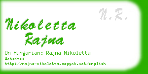 nikoletta rajna business card
